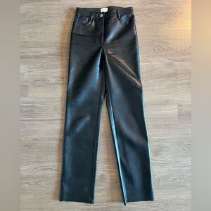 Aritzia Wilfred Black Leather Pants